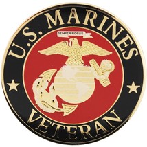 EE, Inc. US Marine Corps Veteran Logo Pin 1-1/2 Inches, Red, Large - £8.06 GBP