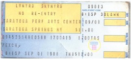 Vintage Lynyrd Skynyrd Ticket Stumpf September 1 1988 Saratoga Springs New York - £34.31 GBP