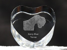 Kerry blue terrier, crystal heart with dog, souvenir, decoration, limited editio - £44.77 GBP