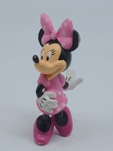 Walt Disney Minnie Mouse PVC Figure Figurine Cake Topper 3” Inch Pink Dress - £10.52 GBP