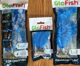 GloFish Aquarium Plastic Plant Different Sizes Blue Color - £4.98 GBP+