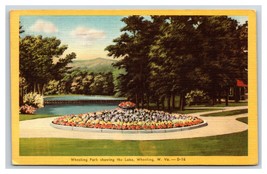 Wheeling Park Lake wheeling West Virginia WV Linen Postcard R13 - £3.17 GBP