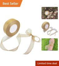 Elegant Gold Organza Ribbon - 1 Inch Wide, 50 Yards for Gift Wrapping &amp; ... - $17.77