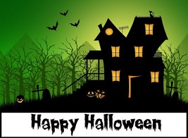 Halloween Spooky House Edible Cake Topper Decoration - £10.38 GBP