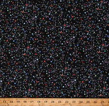 Cotton Stars Colorful Multi-Color on Black Heavenly Fabric Print by Yard D484.49 - £10.15 GBP