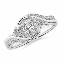 ANGARA Diamond Halo Bypass Engagement Ring in 14K Gold (Grade-IJI1I2, 0.63 Ctw) - £1,068.51 GBP