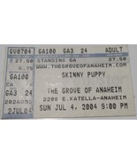 Skinny Puppy Original 2004 Ticket Stub The Grove Of Anaheim VG+ Ticketma... - $13.24 CAD