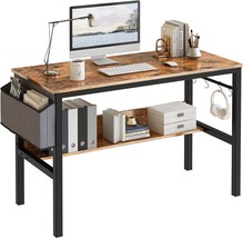 Dklgg Small Computer Desk Study Table, 43 Inch Home Office Laptop, Rustic Brown - £87.92 GBP