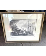 Ship Etching by Alan Jay Gaines Nautical Framed 1976 Tall Ship Signed 30... - £63.74 GBP
