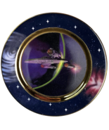 1997 Hamilton Star Trek Warp Speed Ships In Motion  7&quot; Plate  Blue Lenti... - £22.80 GBP
