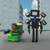 Model Building Blocks Set Cartoon MOC Bricks Toy for Large TV Man Skibidi Toilet - £19.42 GBP