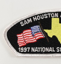 Vintage 1997 Sam Houston Jamboree White Boy Scouts America Shoulder CSP Patch - $11.69