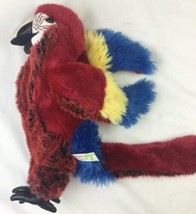 15” Folkmanis Puppets Red Scarlet Macaw Bird Stuffed Animal Plush Toy Hand - £23.38 GBP