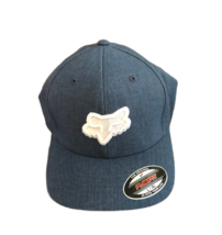 NWT New Fox Racing Logo Transposition Navy Denim Blue Size L/XL Flex-Fit Hat - £21.73 GBP