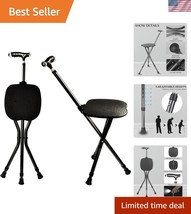 Portable Folding Walking Stick with Seat - 440 lbs Capacity &amp; Adjustable... - $74.99