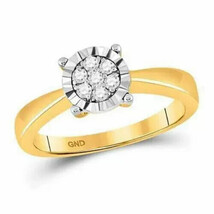 Diamond Round Cluster Bridal Engagement Ring 10k Yellow Gold - £401.81 GBP