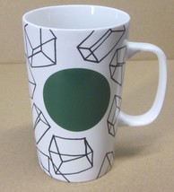 Starbucks Coffee Mug 2014 Green Dot Collection Geometric Cubes 16 oz Ceramic Cup - £18.38 GBP