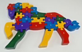 Bits and Pieces Wood Alphabet Galloping Horse Educational Puzzle Learn A... - £16.71 GBP