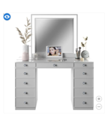 Tresanti Alexandra Double Pedestal Vanity Table with LED Lighted Mirror - €426,79 EUR