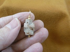 (CR502-16) 3/4&quot; Fairy Stone Pendant CHRISTIAN CROSS Staurolite Crystal GOLD - £16.41 GBP