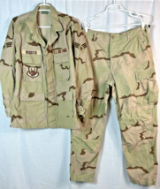 VTG 90s USGI Desert Camo Combat Shirt Coat &amp; Trouser Set w/ Patches Medi... - $648.70 MXN