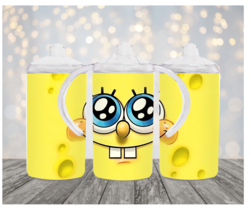 Personalized Spongebob Design 12oz 2 in 1 Stainless Steel Dual Lid Sippy... - $18.00