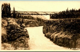 RPPC Miles Canyon Suspension Bridge Whitehorse Alaska AK 1910s Postcard C9 - £28.60 GBP