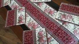 Armenian Alphabet and Pomegranate Table Cloth, Armenian Design, Table Runner - £60.14 GBP