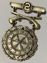 2nd Army, Excellence In Competition, Pistol, Silver, Badge, Pinback, Hallmarked - £35.03 GBP