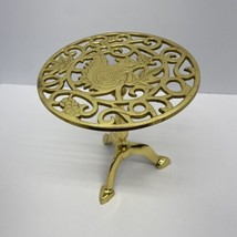 Brass Squirrel Trivet Plant Stand Table Cottage Home Decor 8” Vtg Heavy - £36.61 GBP