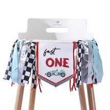 Fast One High Chair Banner - Race Car 1St Birthday Banner, Race Car Them... - £25.57 GBP