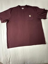 Carhartt Loose Fit 105610 PRT Men's Burgundy Cotton Short Sleeve T-Shirt 2XL image 8