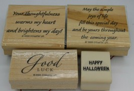 Stampin Up Wood Rubber Stamps Sentimental Phrases Good Luck Etc New Scrapbook - £7.56 GBP
