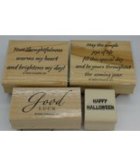 Stampin Up Wood Rubber Stamps Sentimental Phrases Good Luck Etc New Scrapbook - $9.49