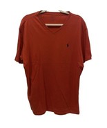 POLO RALPH LAUREN Men&#39;s Short Sleeve Solid RED V-Neck T-Shirt Blue Logo ... - £8.18 GBP