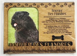 Bouvier Des Flandres Dog Profile Laser Engraved Wood Picture Frame Magnet - £10.82 GBP