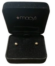 Macy’s 14K Yellow Gold Ball Stud Earrings Mini Bead Posts New w/ Box image 5