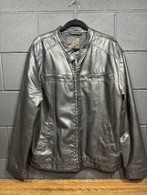 Helix Men’s Motorcycle Style Bomber Biker Jacket Size XL Black Faux Leather - £31.46 GBP