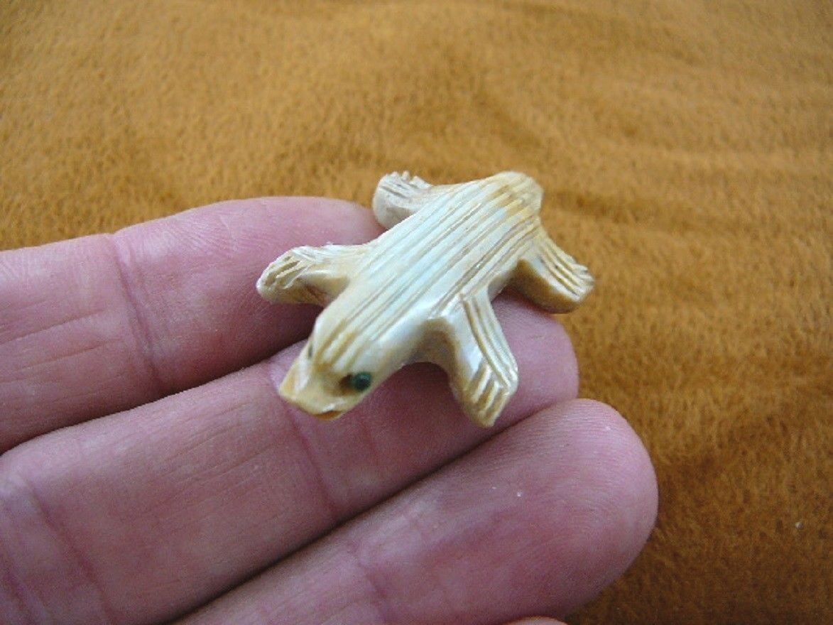 (Y-PLA-12) little tan white PLATYPUS Australia figurine carving SOAPSTON... - $8.59