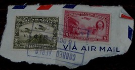 Vintage Used Set of 2 Stamps,  Nicaragua 50 Cincuenta Centavos, Will Rog... - £3.15 GBP