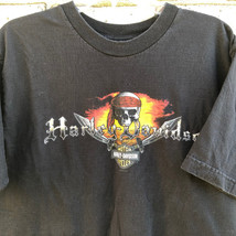 Harley-Davidson Black Pirate Skull Bahamas Mens Sz L T-Shirt Nassau HD Made USA - £15.48 GBP