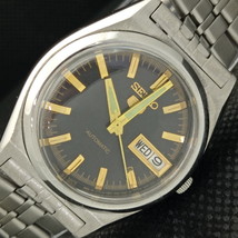 Genuine Vintage Seiko 5 Automatic 7S26A Japan Mens Black Watch 621b-a413556 - £33.57 GBP