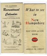 1940 AMOCO What to See in New Hampshire Map &amp; Guide  - £19.47 GBP