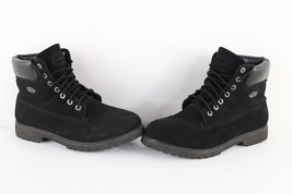 Vintage 90s Lugz Boots Mens Size 10.5 W Suede Leather Work Boots Black - $98.95