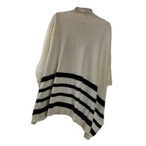 Jaclyn Smith Cowl Neck Cafton Poncho Sweater  Womens White &amp; Black Size ... - £13.66 GBP