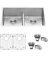 Ruvati 30-inch Low-Divide Undermount 50/50 Double Bowl 16 Gauge Stainles... - $415.06