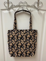 Handmade by PZQUILTS  Large Black and Gold Flowers Reversible Tote Bag - $21.95