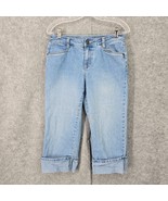 Vintage Style &amp; Co Cuffed Capri Jeans Women Size 8 Petite Blue Light Was... - $9.40