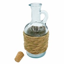 Green Glass Jug Oil / Vinegar with Cork Stopper (Rafia) - £9.31 GBP