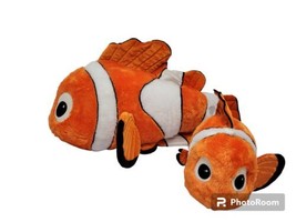 Finding Nemo Large 30&quot; &amp; Med 16&quot; Set Stuffed Clown Fish Plush Stamped Di... - £39.46 GBP